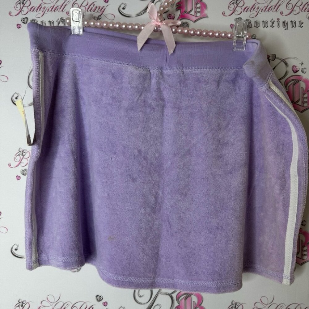 Basix USA skirt towel mini Lavender Terry Cloth Skirt with White Stripes - Picture 2 of 7